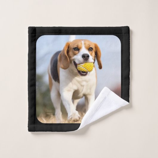 Wof Persoonlijke foto-inkuilet Lover Dog  Bad Handdoek (Wasdoekje)