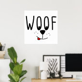 Wof. Pet Lovers Cute Puppy Dog Cartoon Gift Poster (Thuiskantoor)