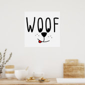 Wof. Pet Lovers Cute Puppy Dog Cartoon Gift Poster (Keuken)