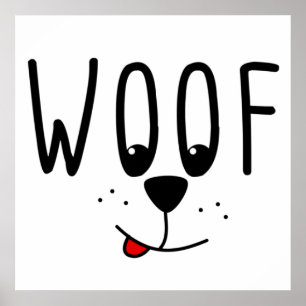 Wof. Pet Lovers Cute Puppy Dog Cartoon Gift Poster