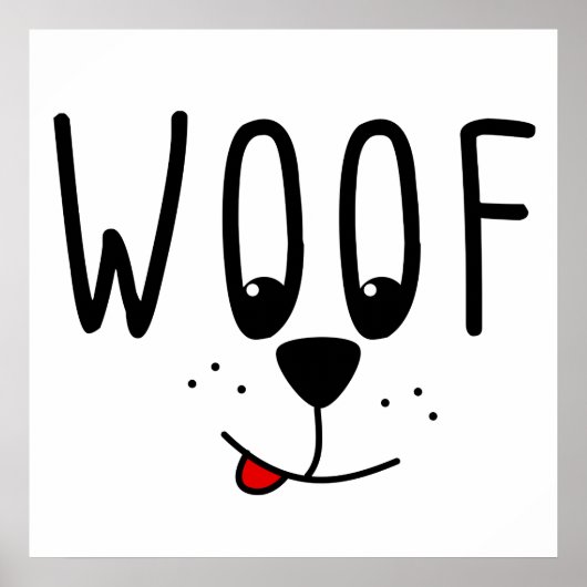 Wof. Pet Lovers Cute Puppy Dog Cartoon Gift Poster (Voorkant)