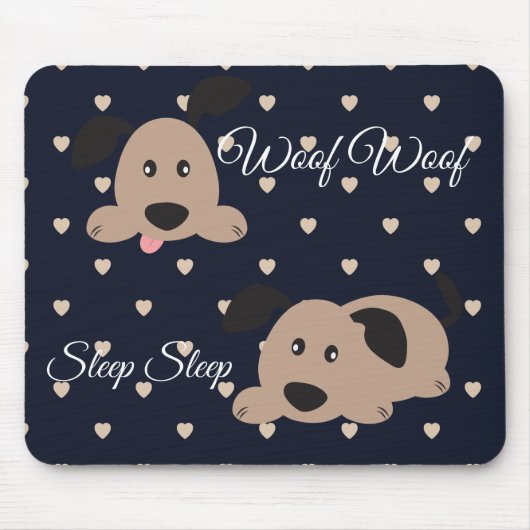Wof Wof Sleep Polka Dot Muismat (Voorkant)