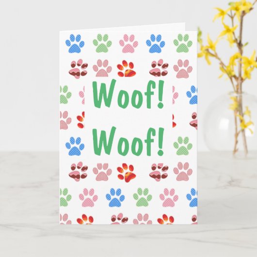 Wof. Wof. Verjaardag Kaart (Gele Bloem)