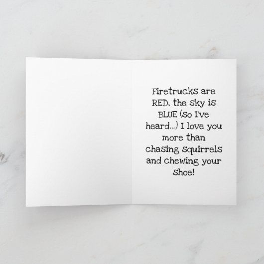 Wof. Wof. Wof. Dat betekent een gelukkige verjaard Kaart (Binnen)