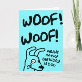 Wof. Wof. Wof. Een gelukkige verjaardag bij de hon Kaart (Voorkant)