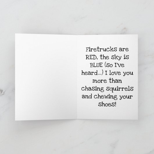 Wof. Wof. Wof. Een gelukkige verjaardag bij de hon Kaart (Binnen)