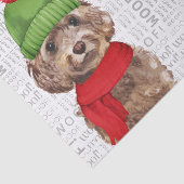 Wof Word Art en Kerstman Cockapo Santa Dog Tissuepapier (Detail)