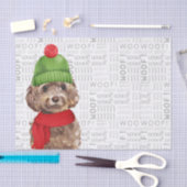 Wof Word Art en Kerstman Cockapo Santa Dog Tissuepapier (Craft)