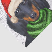 Wof Word Art en Kerstmis Dachshund Dog Tissuepapier (Detail)
