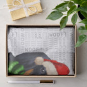 Wof Word Art en Kerstmis Dachshund Dog Tissuepapier (Geschenk)