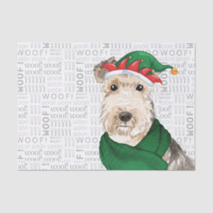 Wof Word Art en Lakeland Terrier Dog Kerstmis Tissuepapier