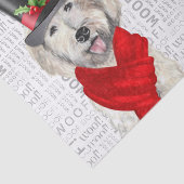 Wof Word Art en Yellow Labradoodle Dog Kerstmis Tissuepapier (Detail)