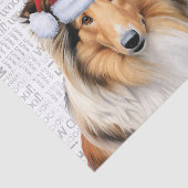 Wof Words and Kerstmis Collie Hondenliefhebber Hol Tissuepapier (Detail)