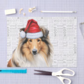 Wof Words and Kerstmis Collie Hondenliefhebber Hol Tissuepapier (Craft)