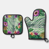 Wogende Dschungel-Harmonie Ovenwant & Pannenlap Set (Voorkant)