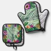 Wogende Dschungel-Harmonie Ovenwant & Pannenlap Set (Voorkant / Achterkant)