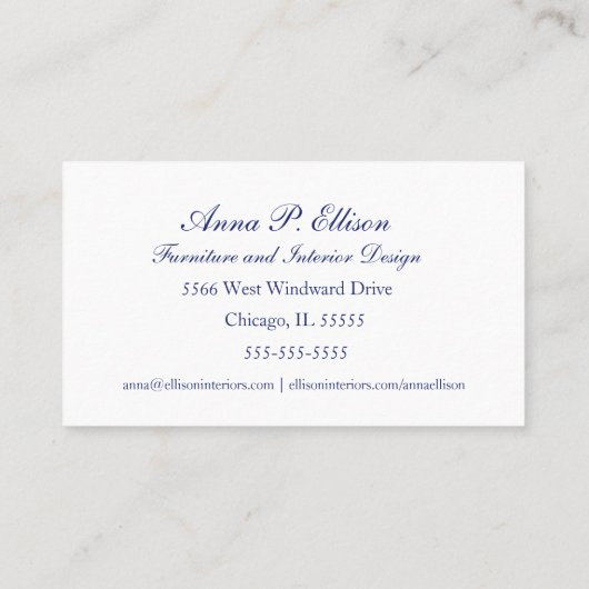 Wogue & Trendy Stapelde Chairs Illustratie Visitekaartje (Achterkant)