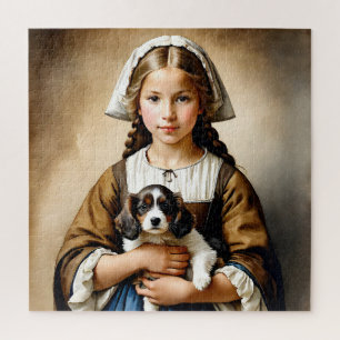“Wohlstandsonschuld” “Cornelia" Meisje Met Puppies Legpuzzel