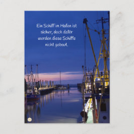 Wohlzeit Postkarten: Ein Schiff im Hafen ist Briefkaart