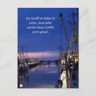 Wohlzeit Postkarten: Ein Schiff im Hafen ist Briefkaart