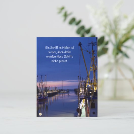 Wohlzeit Postkarten: Ein Schiff im Hafen ist Briefkaart (Staand voorkant)