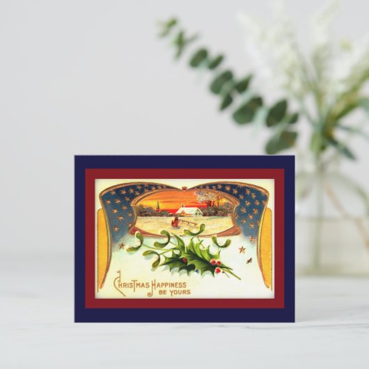  WOI Patriottische kerst Briefkaart (Staand voorkant)