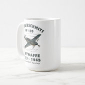 WOII Messerschmitt Bf 109 Luftwaffe Koffiemok (Voorkant links)