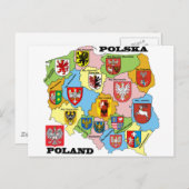 Wojewodztwa Polski_mapa Briefkaart (Voorkant / Achterkant)