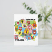 Wojewodztwa Polski_mapa Briefkaart (Staand voorkant)