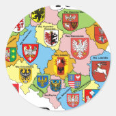 Wojewodztwa Polski_mapa Ronde Sticker (Voorkant)