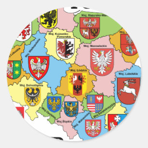 Wojewodztwa Polski_mapa Ronde Sticker