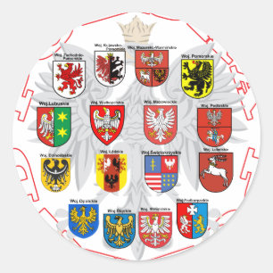 Wojewodztwa Polski Ronde Sticker