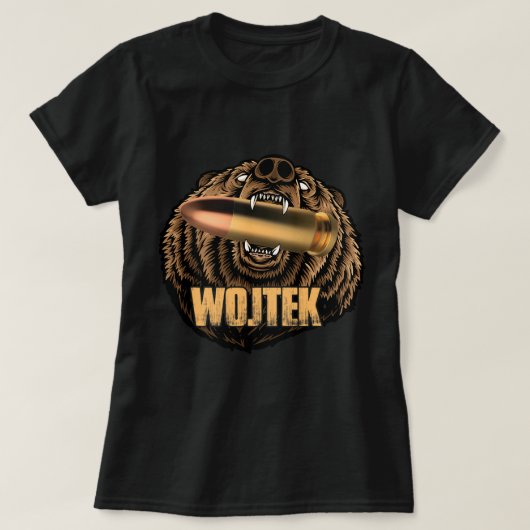 Wojtek het Soldaat-Beer Poolse Hero 1 T-shirt (Design voorkant)