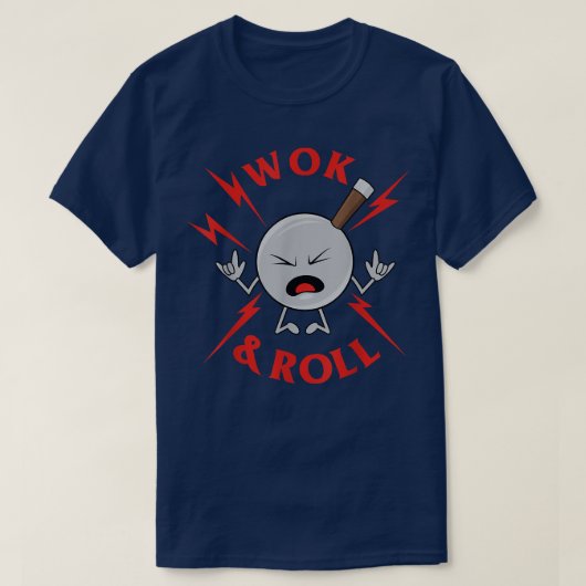 Wok And Roll Grappige Wok Koken Aziatische Chef T-shirt (Design voorkant)