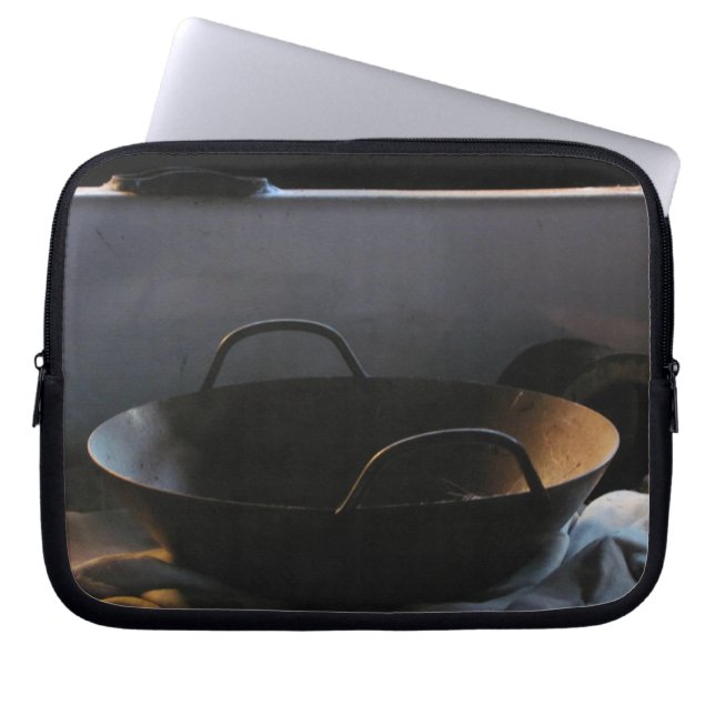 Wok in de wagen. laptop sleeve (Voorkant)