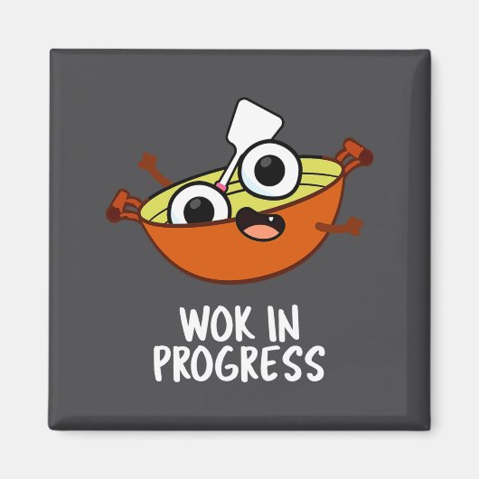 Wok in uitvoering Funny koken Pun Magneet (Voorkant)