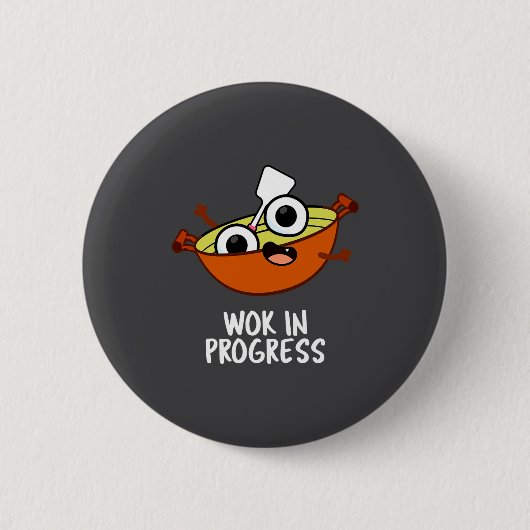 Wok in Uitvoering Grappige Kookgrap Ronde Button 5,7 Cm (Voorkant)