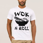 WOK N ROLL Chinese food Funny T-shirts (Voorkant)