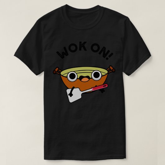 Wok on Funny Chinese Rock Pun 1 T-shirt (Design voorkant)