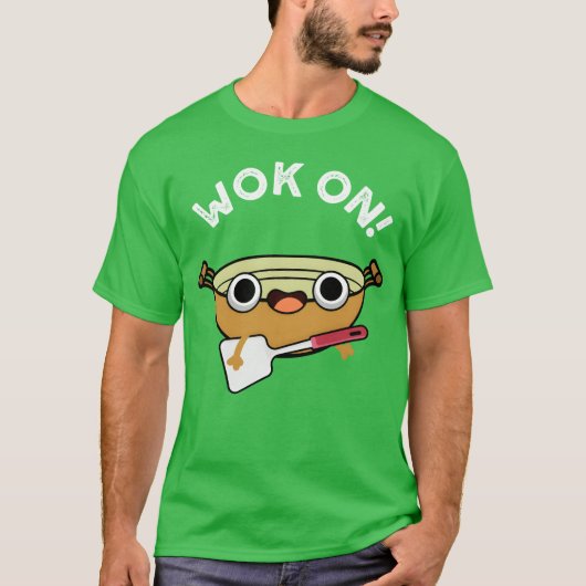 Wok On Funny Chinese Rock vriend T-shirt (Voorkant)