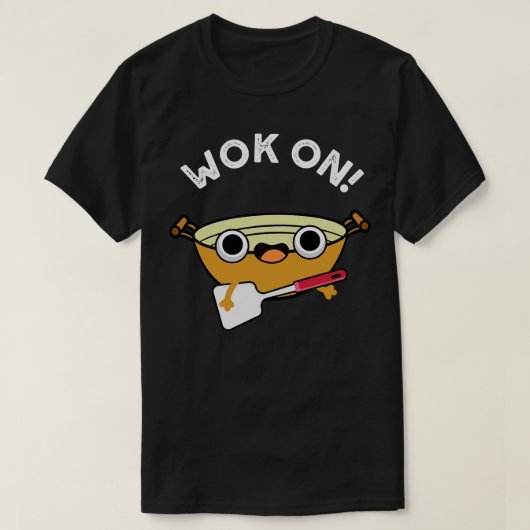 Wok op Funny Chinese Rock Pun T-shirt (Design voorkant)
