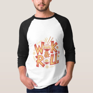 Wok & Roll Dim Sum Aziatische Keuken Vintage Retro T-shirt