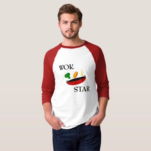 Wok Star Veggie Chef Funny T-shirt (Voorkant volledig)