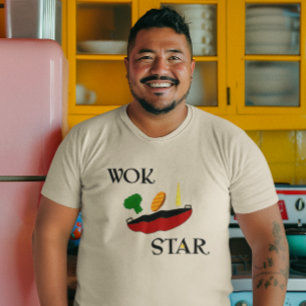 Wok Star Veggie Chef Funny T-shirt
