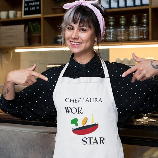 Wok Star Veggie Chef gepersonaliseerd Standaard Schort
