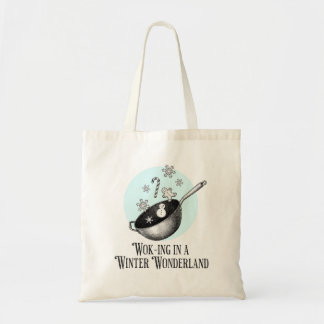 Wok Walking in a Winter Wonderland punny bag Tote Bag