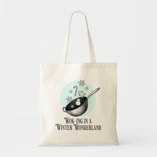 Wok Walking in a Winter Wonderland punny bag Tote Bag (Voorkant)