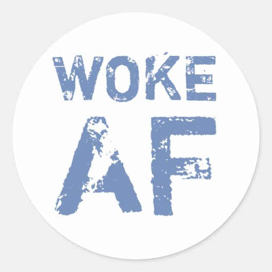 Woke AF Progressief Politiek Ronde Sticker (Voorkant)