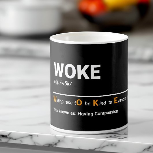 Woke - bereidheid om een vriendelijke definitie te koffiemok