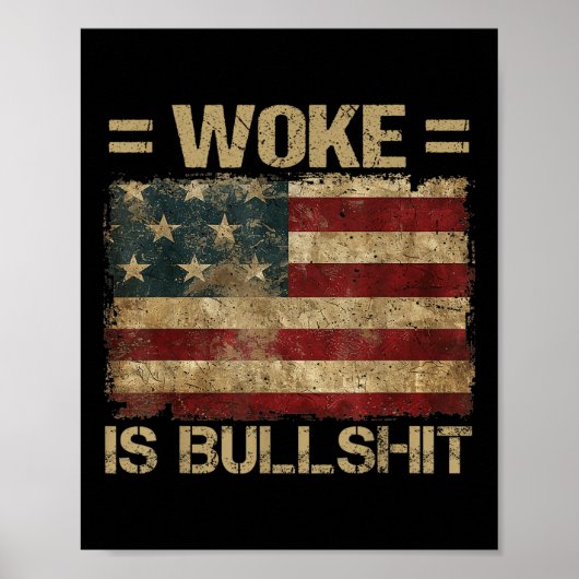 Woke Bull is grappig Trump Anti Woke Poster (Voorkant)